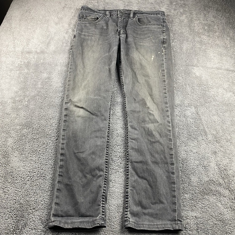 Levis 511 Slim Fit Straight Leg Jeans Mens‎ 32x28 Gray Low Rise